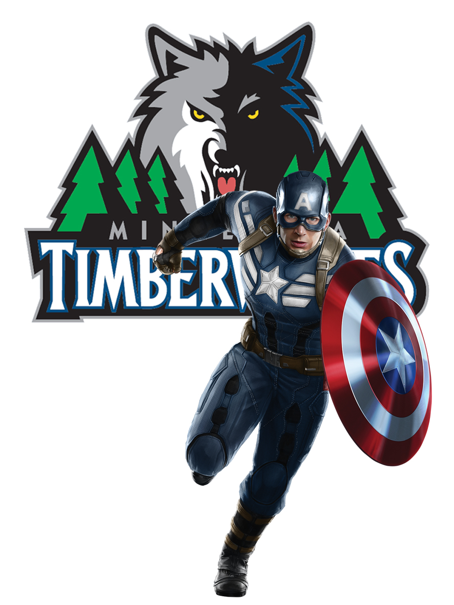 Minnesota Timberwolves Captain America Logo vinyl decal